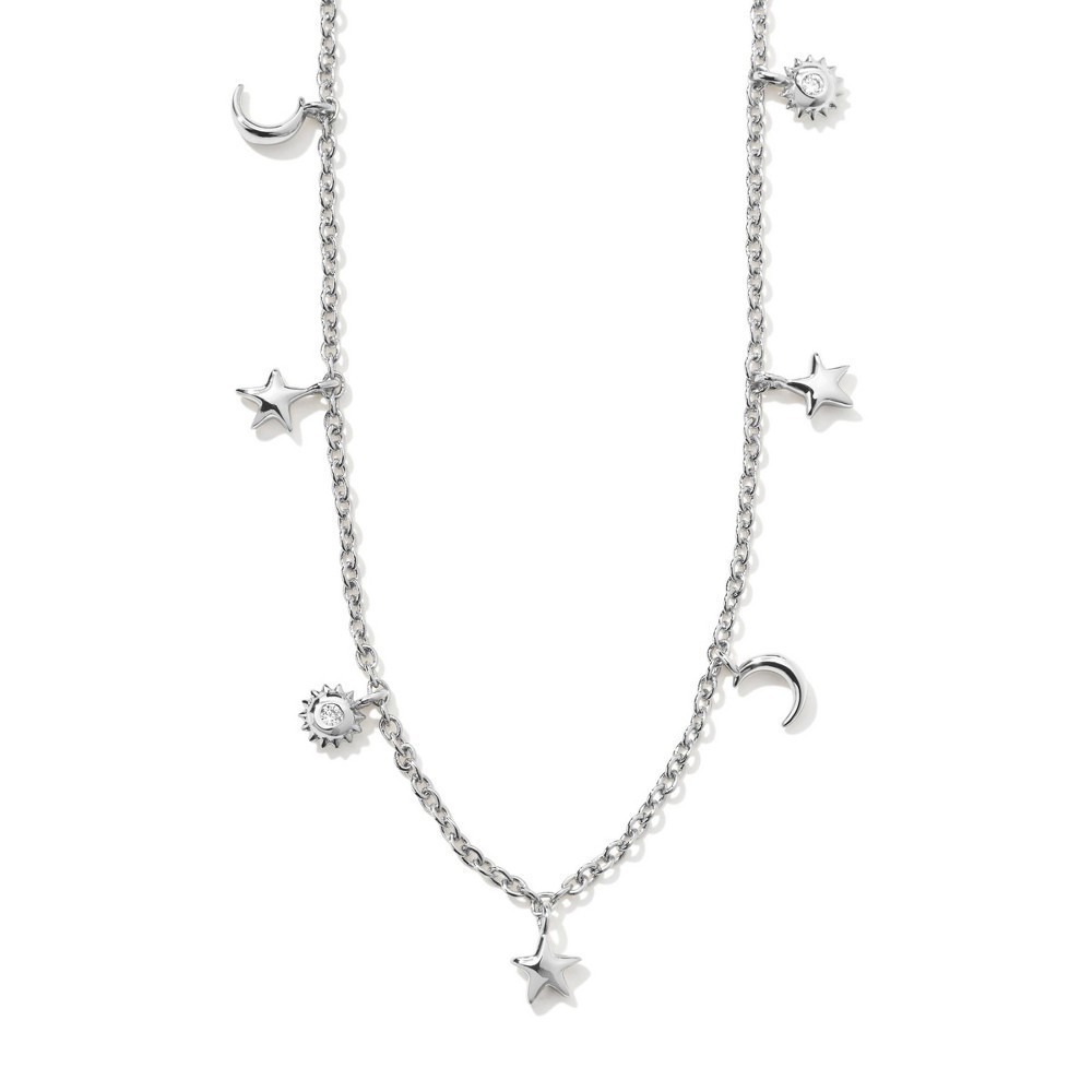 Kendra Scott Nikki Strand Necklace Silver Star and Moon Charms Small NWT